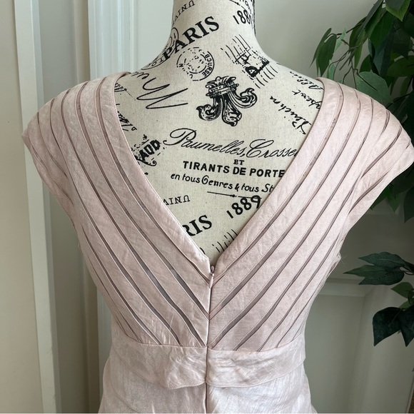 Adrianna Papell V-Neck Tiered Sleeveless Cocktail Dress Pink Sz 14 - Picture 10 of 16